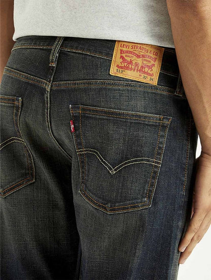 Levi's 513 Charcoal Grey Slim Straight Fit Mid Rise Jeans - Jack N Jeans